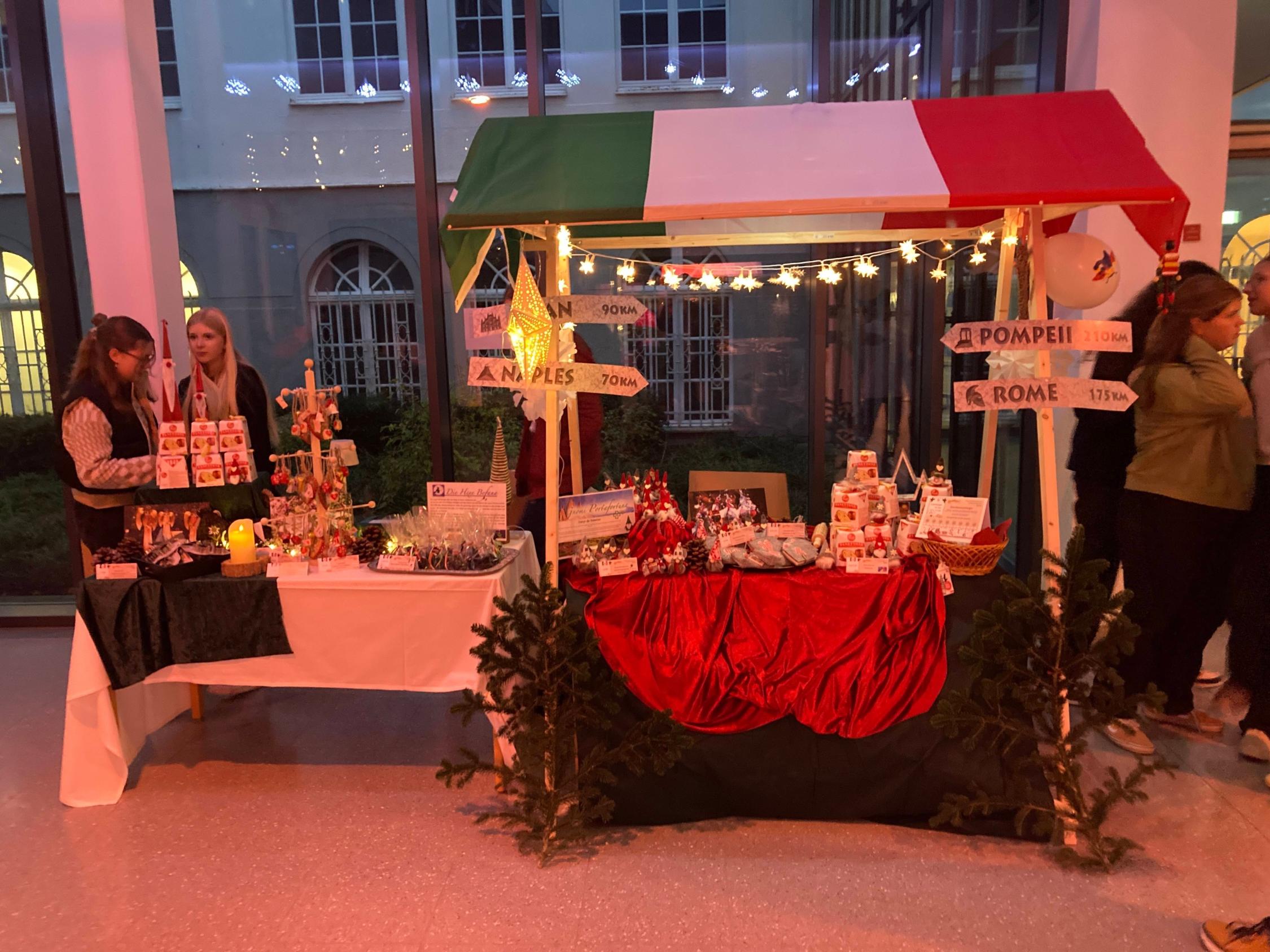 Stand zu Italien mit Produkten